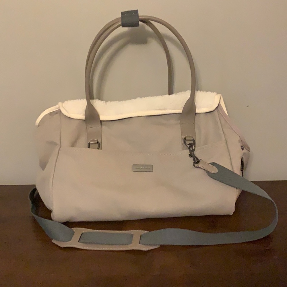 Grey city carrier dog tote